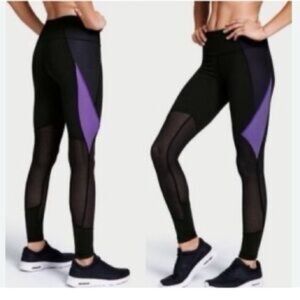 Victoria's Secret Sport | Womans Sz L | Black and Purple High-Waisted Leggings 💖
